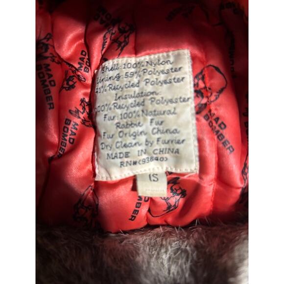 Mad Bomber trapper hat black rabbit fur bomber cap sz small ear flaps - Picture 6 of 6